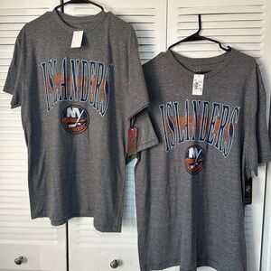 NHL Gray Islanders Short Sleeve Shirt .. Bundle deal 1Large 1 2XL